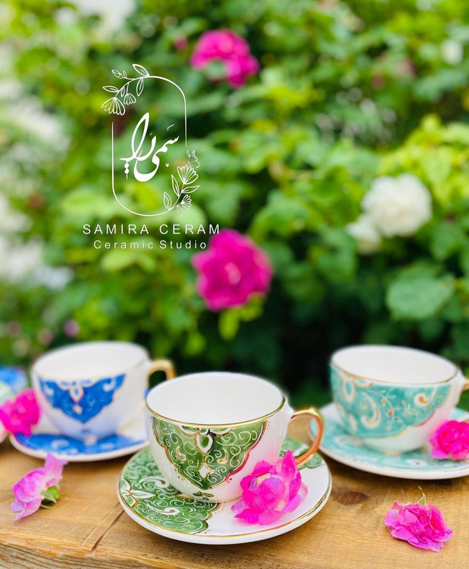 فنجان و نعلبکی طرح سنتی(یک فنجان و یک نعلبکی)